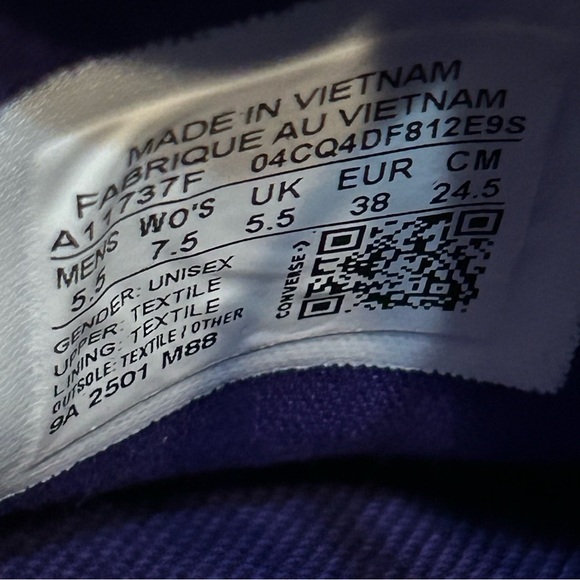 CONVERSE Chuck 70 purple denim lace up low top shoes sneakers sz 7.5 new - Picture 4 of 8